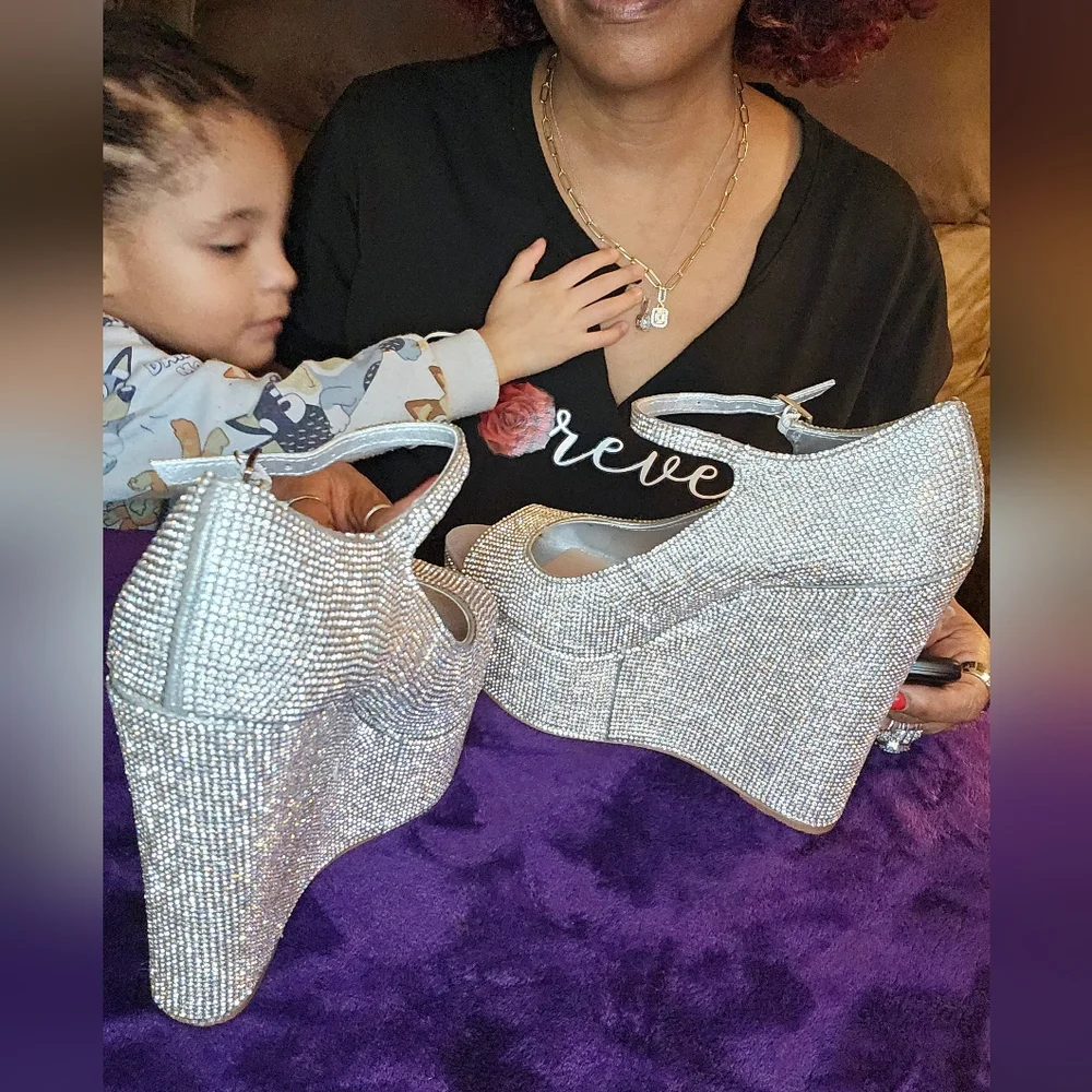 Platform Rhinestone Heels - Picture 3 of 7